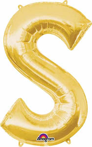 Gold Foil S letter balloon 34 inch
