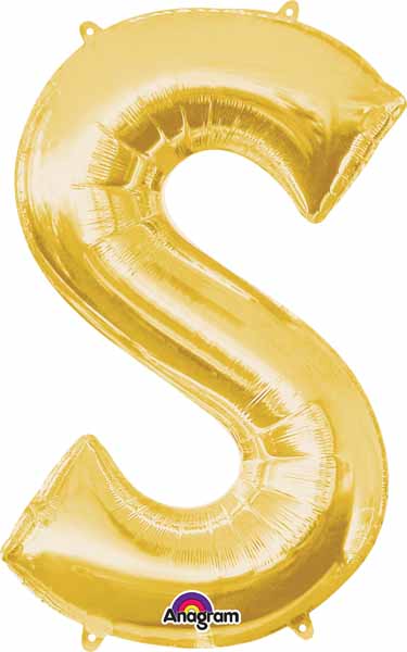 Gold Foil S letter balloon 34 inch