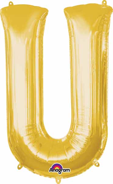 Gold Foil U letter balloon 34 inch