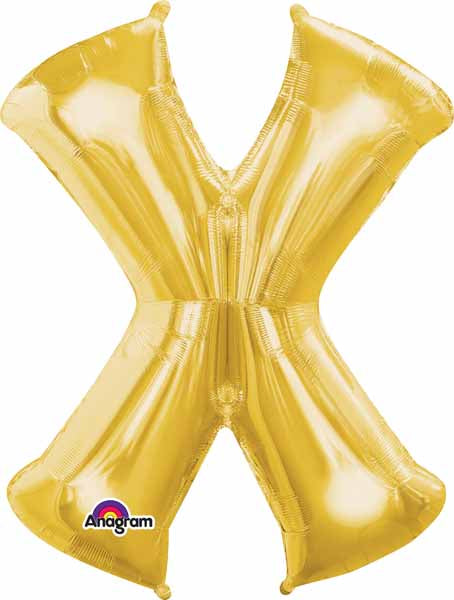 Gold Foil X letter balloon 34 inch