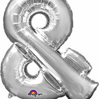 silver & symbol foil balloon 34 inch