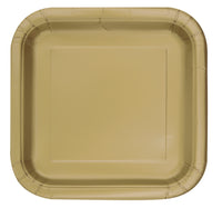 Square Paper Dinner Plate, 9 inch 14CT (19 colours)
