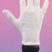 adult white cotton Santa gloves one size fits most