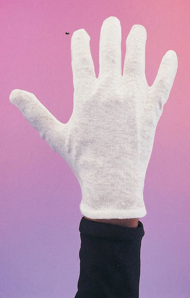 adult white cotton Santa gloves one size fits most