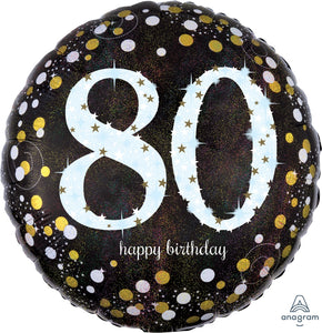 80th holographic 18" foil balloon