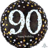 90th holographic 18" foil balloon