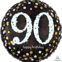 90th holographic 18" foil balloon