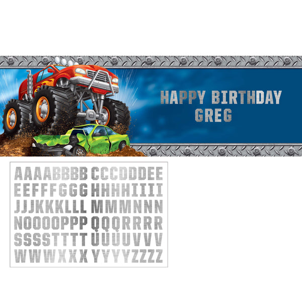 Monster Truck Rally giant plastic banner. 20
