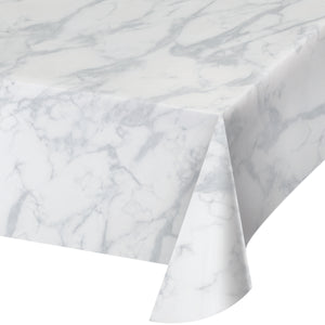 Marble Plastic Table Cover measures 54" x 84".