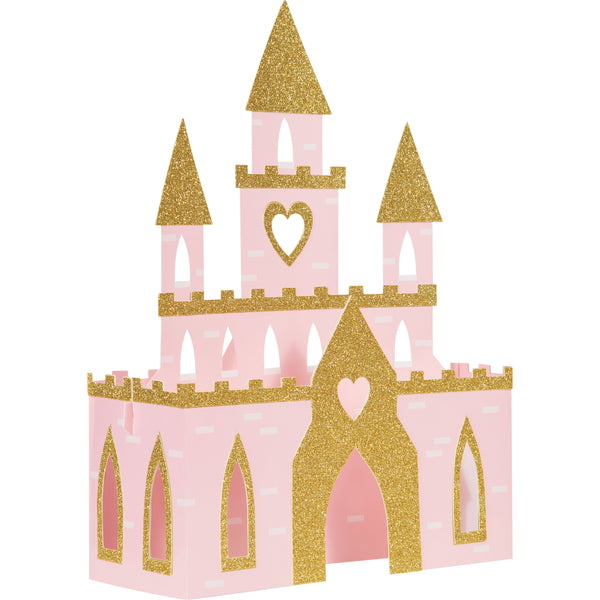 3D Centerpiece decoration pink and gold princess castle