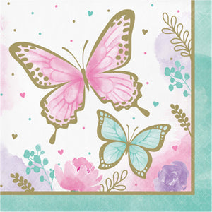 Shimmering Butterfly Luncheon Napkins 16 in a package