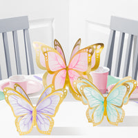 3D foil butterfly centerpiece. 3 butterflies in a package.