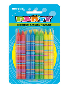 Striped Birthday Cake Candles