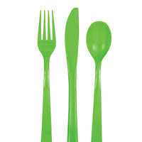 lime green assorted cutlery