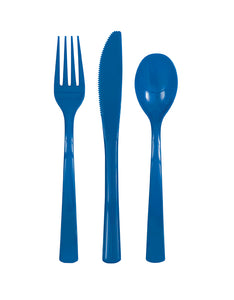 Royal Blue assorted plastic cutlery