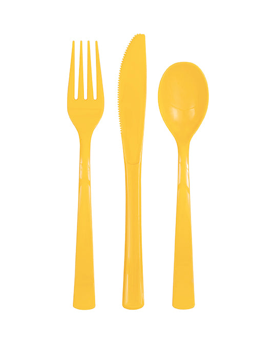 Sunflower Yellow assorted cutlery