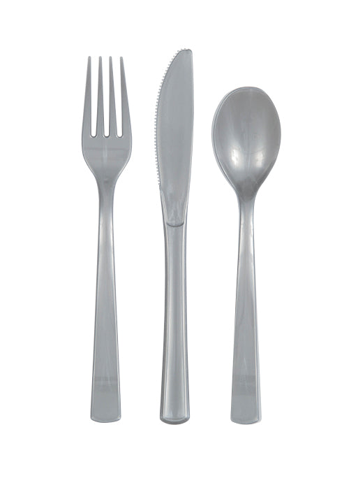 Silver assorted plastic cutlery