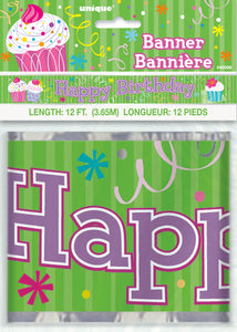 Cupcake Party Happy birthday Banner