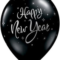 Black New Year printed latex balloon