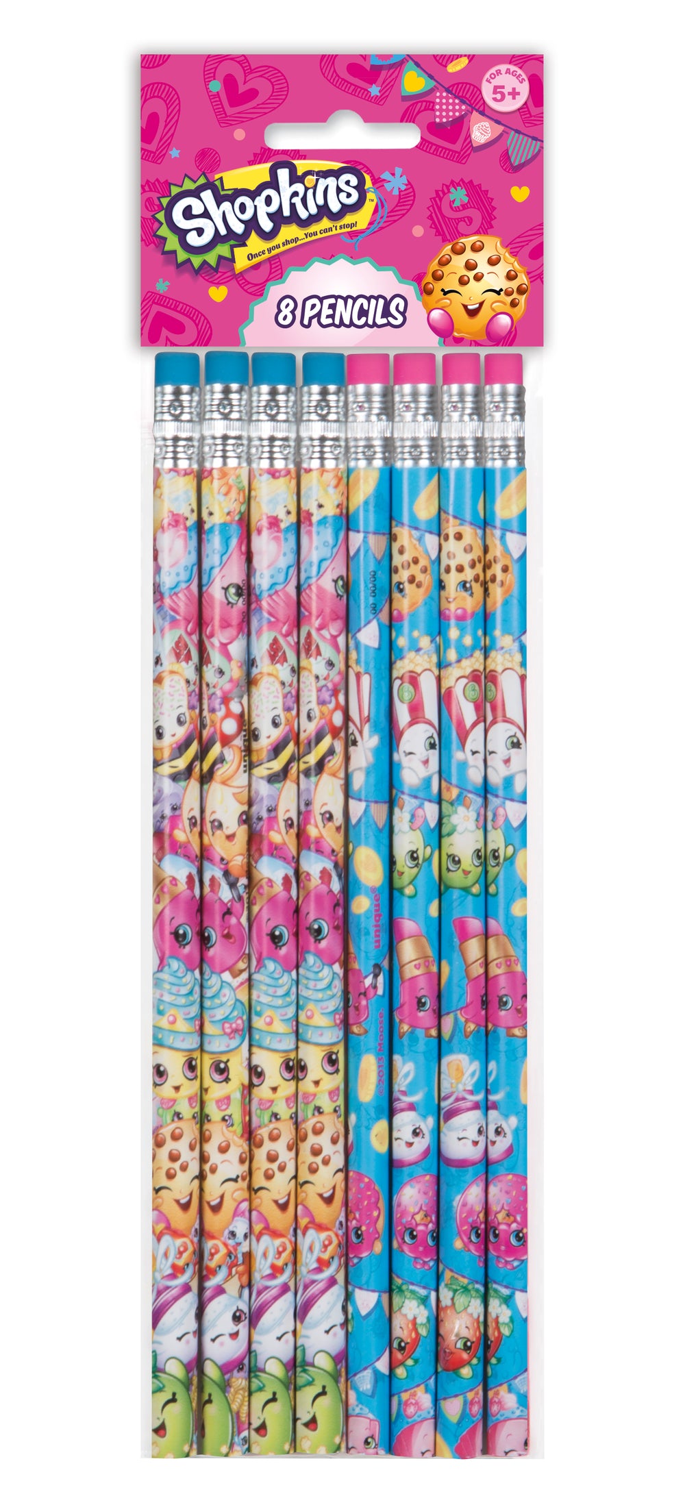 package of 8 shopkins pencils
