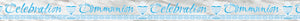 blue radiant cross communion celebration banner, open