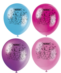 Paw Patrol Girl 12 inch latex balloons, 8 per package