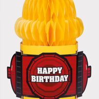 yellow tissue fire hydrant centrepiece