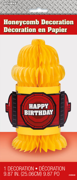 yellow tissue fire hydrant centrepiece
