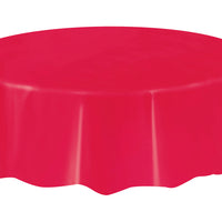 Red Round Plastic Table Cover