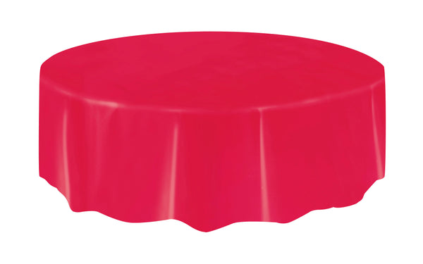 Red Round Plastic Table Cover