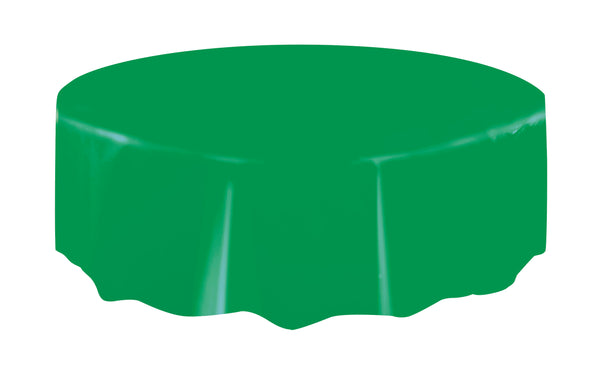Emerald Green Round Plastic Table Cover