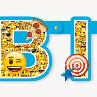 emoji jointed happy birthday banner 6 foot