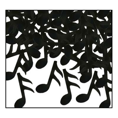 black music note confetti 1 ounce per package