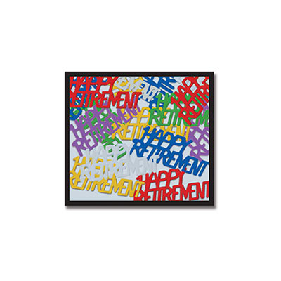 mulitcoloured happy retirement confetti 1 oz per package