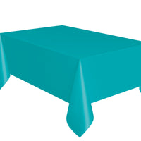 Caribbean Teal Plastic Table Cover