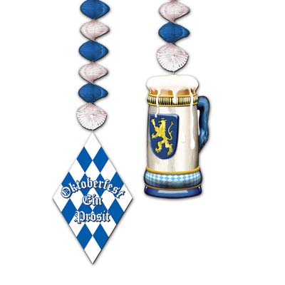 oktoberfest dangling decor measure 30 inches  2 per package