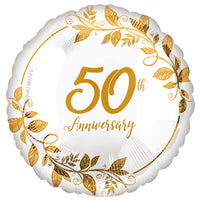 50th Anniversary Heart 18 inch Foil Balloon
