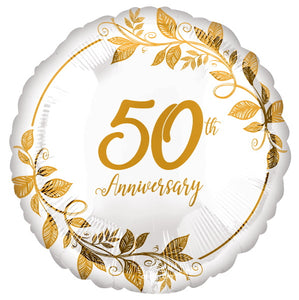 50th Anniversary Heart 18 inch Foil Balloon