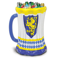 inflatable beer stein cooler 18 inches by 27 inches holds approximately 48, 12 oz cans