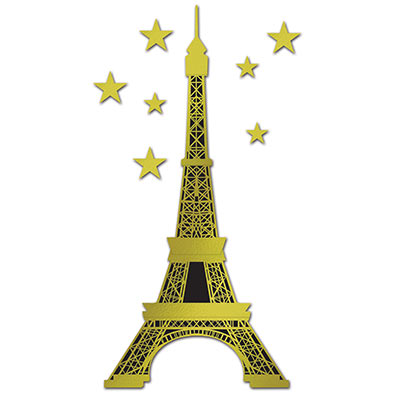 jointed gold and black foil eiffel tower measure 5 feet 10 inches 