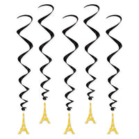 gold eiffel tower whirls 5 per package