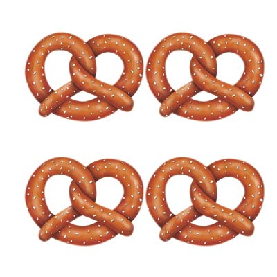 pretzel cutouts measure 11 inches 4 per package