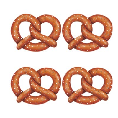 pretzel cutouts measure 11 inches 4 per package