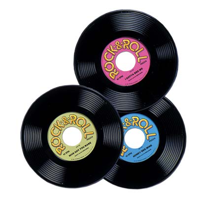 plastic records measure 9 inches 3 per package
