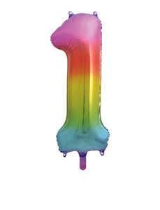 rainbow #1 34" foil balloon