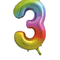 rainbow #3 34" foil balloon