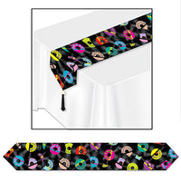 rock and roll table runner with records 11 inches by 6 feet 1 per package