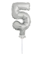 Silver Foil Number Balloon Cake Toppers

