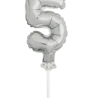 Silver Foil Number Balloon Cake Toppers