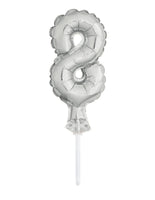 Silver Foil Number Balloon Cake Toppers
